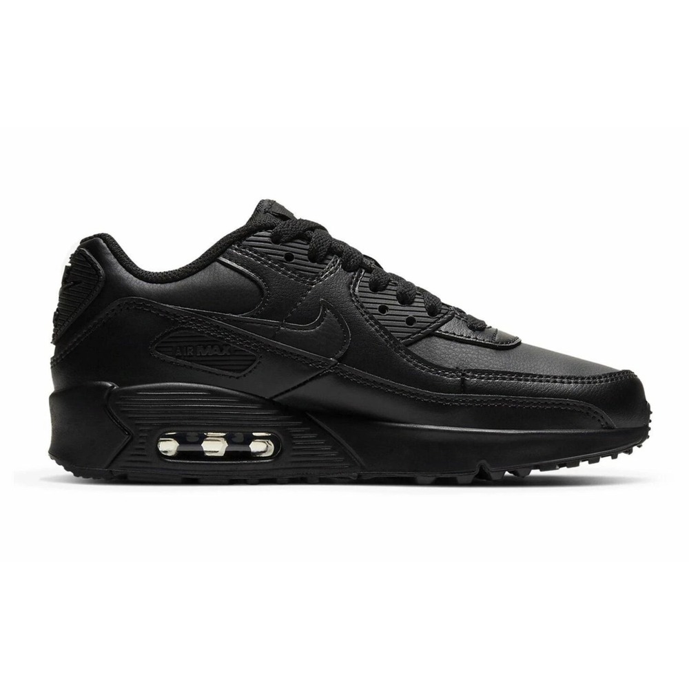 Nike Air Max 90 LTR GS Kids Size 3.5Y Black Running Shoes CD6864-001 NEW
